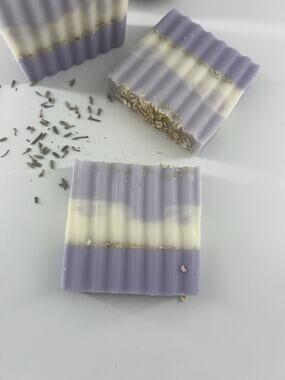 3x Goat Milk and Oatmeal Soap Bar Lavendar Vanilla Purple 3oz Face Body New